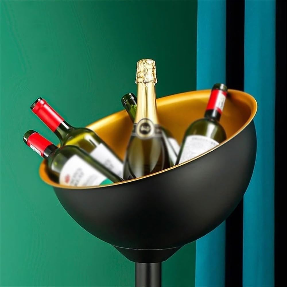 Cubo de Hielo Cubo de champán Vertical Acero Inoxidable, Cuenco Vino Hielo Grueso for Exteriores, Cubo for Fiesta en casa, for Bar Cubo de Hielo frío para Barra(Gold)