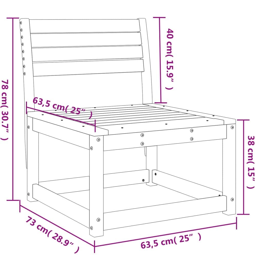 LAPOOH Sofa ogrodowa z litego drewna Douglas, sofa ogrodowa, meble ogrodowe, sofa na patio na zewnątrz, ogród ogrodowy patio-844672