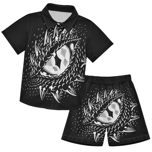 Image of visesunny Boys Hawaiian Shirt and Short Set Summer Outfit Kids 2 Piece Clothes Set 3-10Y