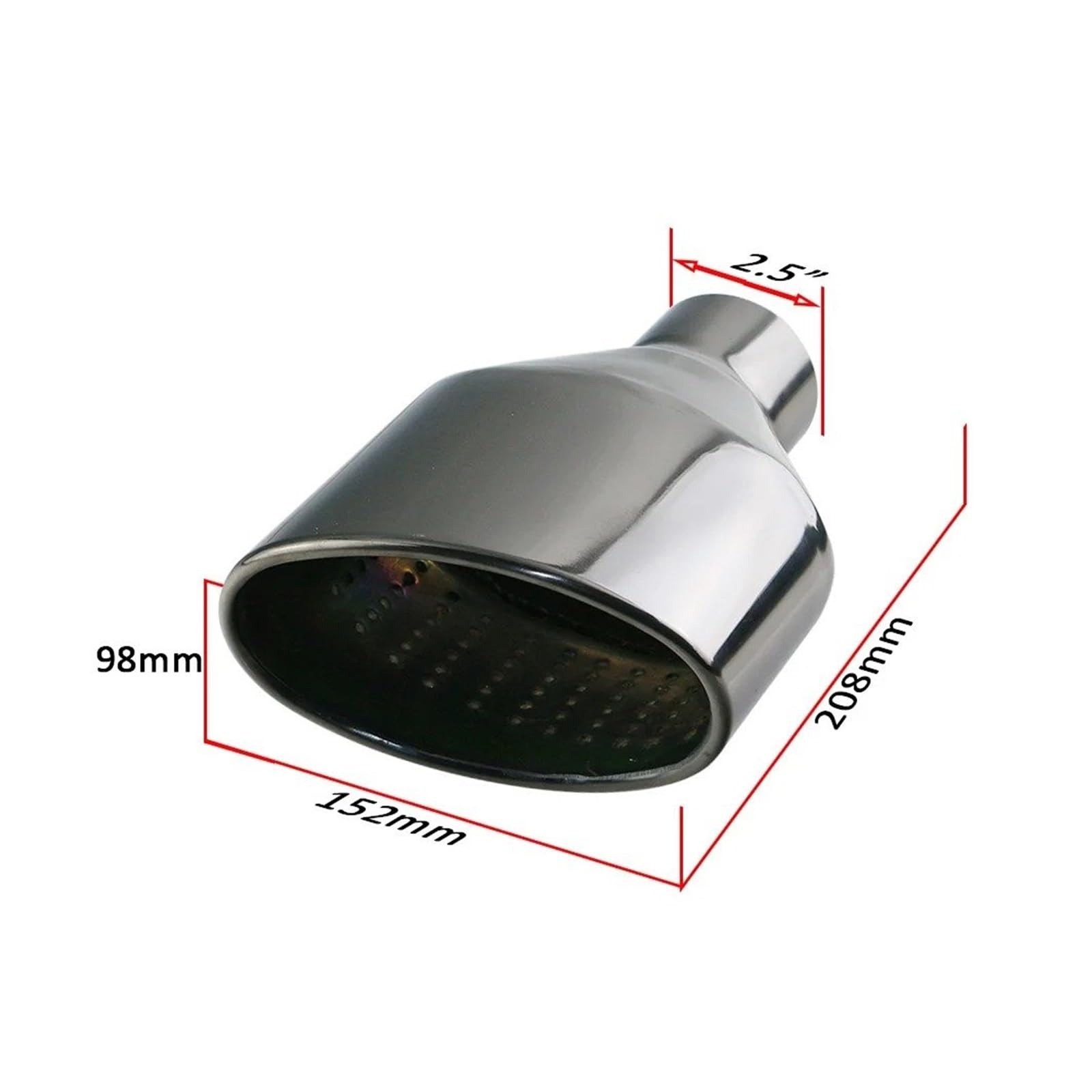 D'échappement Silencieux Embout D'échappement Universel Pour Voiture En Acier Inoxydable Poli Sortie Ovale Ou Roulée Inclinée(H0DJ3027f-R)