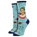 Socksmith Women's Crew Socks Viva La Frida Kahlo, Sky Blue , One Size Fits Most 