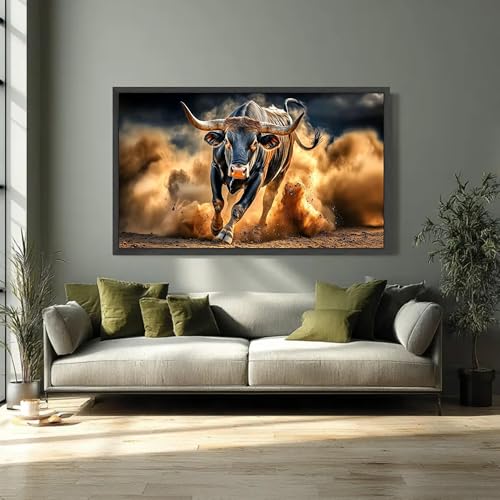 Affiche abstraite animaux taureau grand format déco