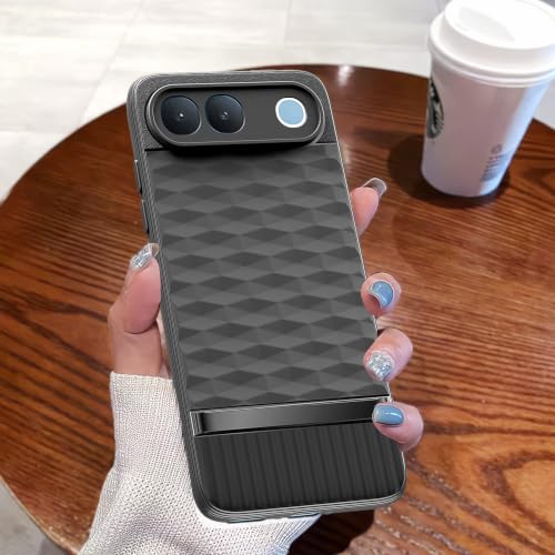 Image of Pikkme Back Cover for Vivo S2 5G Camera Protection 3D Hexa Cube Design Silicone Protective Bumper Case (Black)