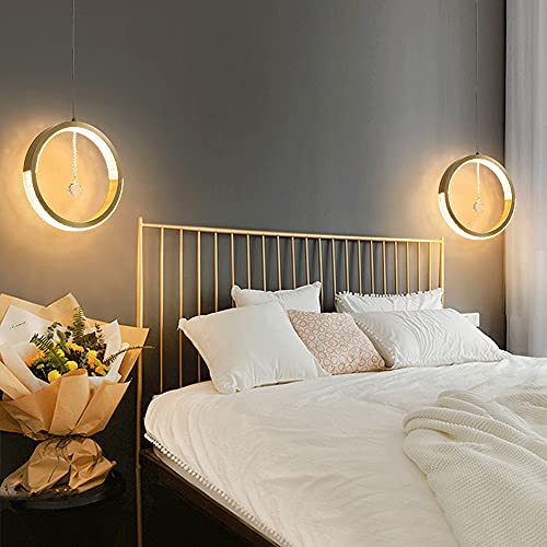 Lámpara colgante de techo LED con diseño de anillo acrílico para dormitorio 2