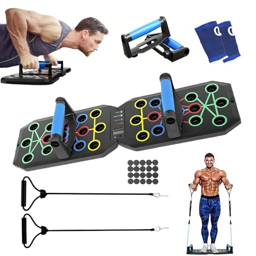 Push Up Board for Home Gym,Folding 30 in 1 prone support pole,Push Up Stands Strength Training Exercise Fitness Equipment,Professional Strength Training Equipment for Men Women,Full Body Training