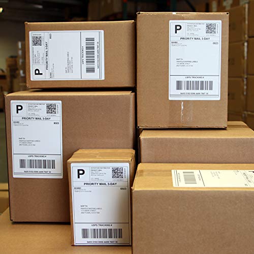Buhbo 4" X 6" Direct Thermal Shipping Label (500 Fanfold Labels) - Rollo Compatible - Commercial Grade White #TOP5