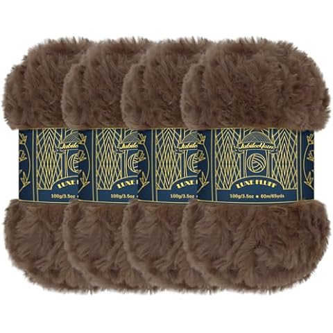 BambooMN Chunky Faux Fur Eyelash Yarn - Chestnut Brown Cover