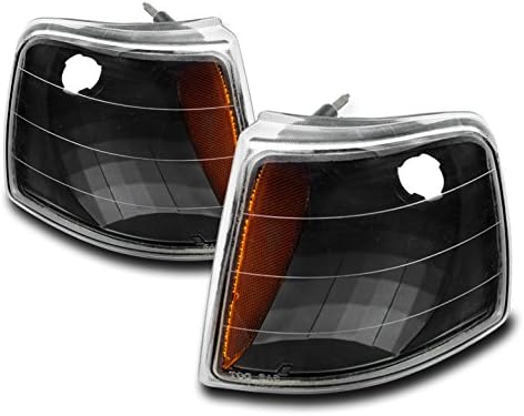 Front Corner Signal Lights Lamps Chrome Compatible with 1993-1997 Ford Ranger