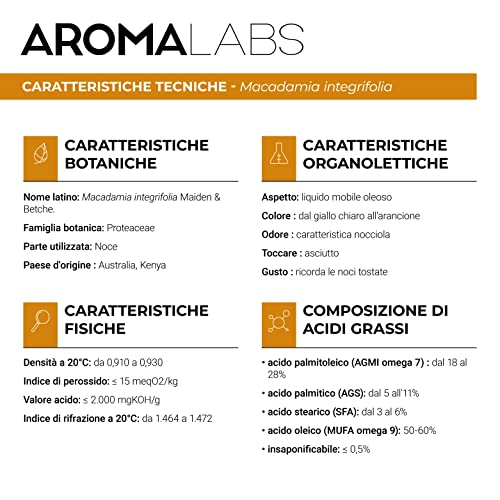 BIO - Olio vegetale MACADAMIA - 100mL - 100% Puro