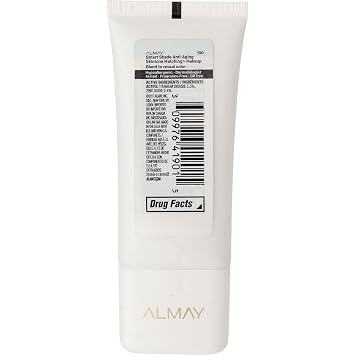 Almay Anti-Aging Foundation, Smart Shade Face Makeup, Medium Coverage, Natural Finish with SPF 20, Hypoallergenic-Fragrance Free, Dermatologist Tested, 100 My Best Light, 1 Oz