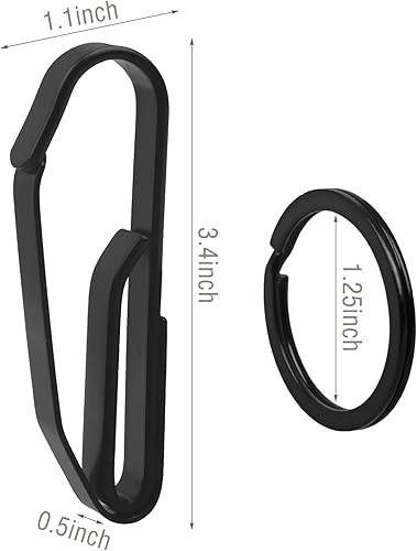 Miniatura 6 de Paquete de 4 llaveros para cinturón de servicio, clips de llaves de acero inoxidable para cinturón con 8 llaveros tácticos, ideal para policía,