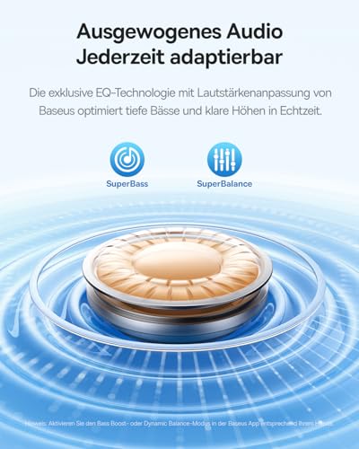 Baseus Baseus EP10 Pro In Ear Kopfhörer Kabellose, Bluetooth Kopfhörer mit -50dB Geräuschunterdrückung, Noise Cancelling Earbuds mit Hi-Res&LDAC, 6-Mic AI Klarer Anruf, IP55, 55H Spielzeit, Bluetooth 6.0 - Produktansicht 3 | TV | Video | Foto