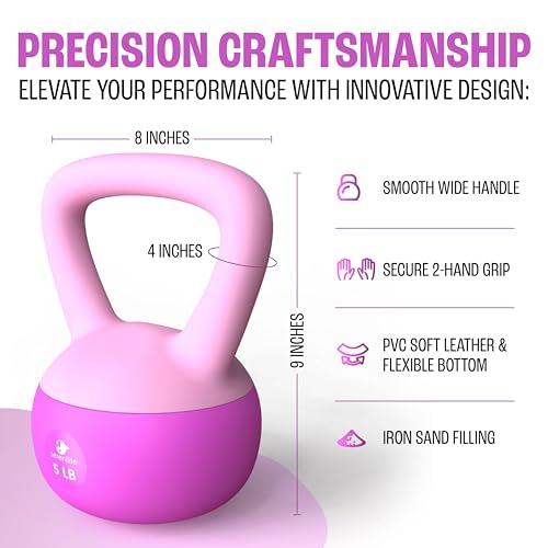 Soft Kettlebells, Serenilite Kettlebell Sets, Kettle Bell Sets for Women & Men, Safe Strength Training Kettlebells, 5 lb Kettlebell Weights for Home Workouts & More. - Thumbnail 2