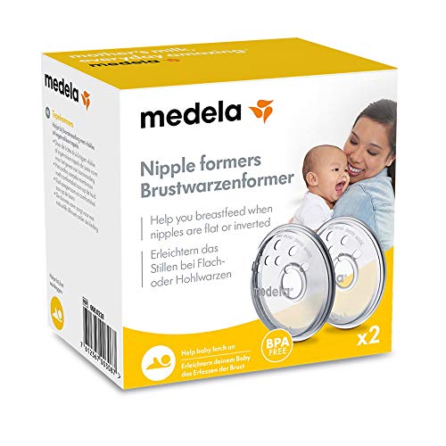 Medela Nipple Formers - Shape Inverted or Flat Nipples to Prepare for Breastfeeding, BPA Free, one Size fits All, Pack of 2