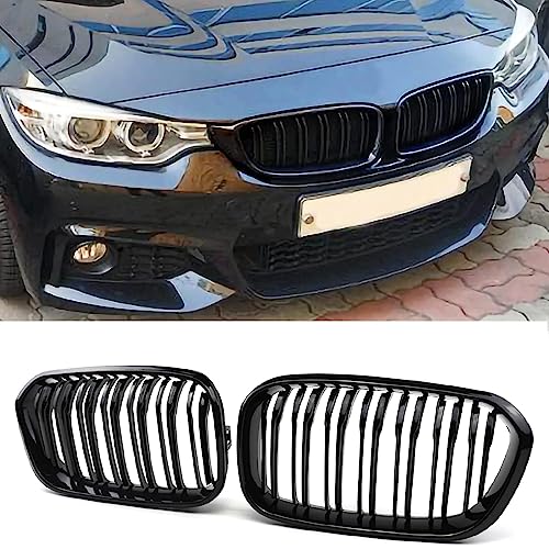 Grille de calandre double pont noire pour BMW F20 F21 finition premium brillant