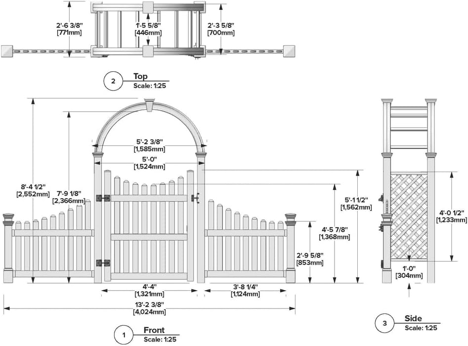 Vita Nantucket Legacy Arbor with 60" Gate & Wings
