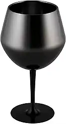 Taça Térmica Inox 550ml - 2 em 1 Copo e Taça, Gelo 2.5 horas, Gin Vinho e Drinks (Preto)