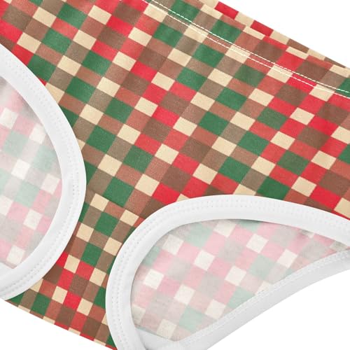 Girls' Breathable Triangle Panties Comfort Color for Kid Colorful Plaid in Sizes 2T,3T, 4T, 5T, 6Y and 8Y4