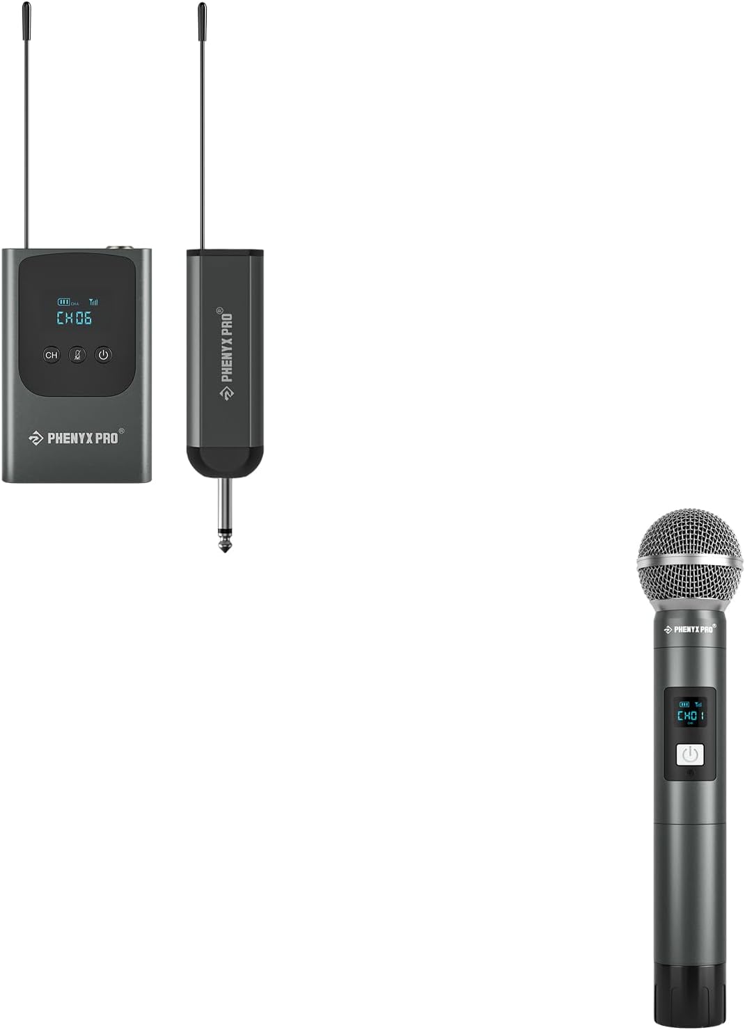 Phenyx Pro Single Digital Wireless Microphone System PDP-1B Bundle with Handheld Microphone PWH-P-900
