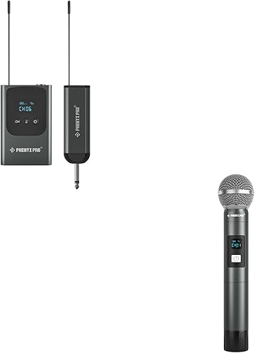 Phenyx Pro Sistema de micrófono inalámbrico digital único PDP-1B Bundle con micrófono de mano PWH-P-900