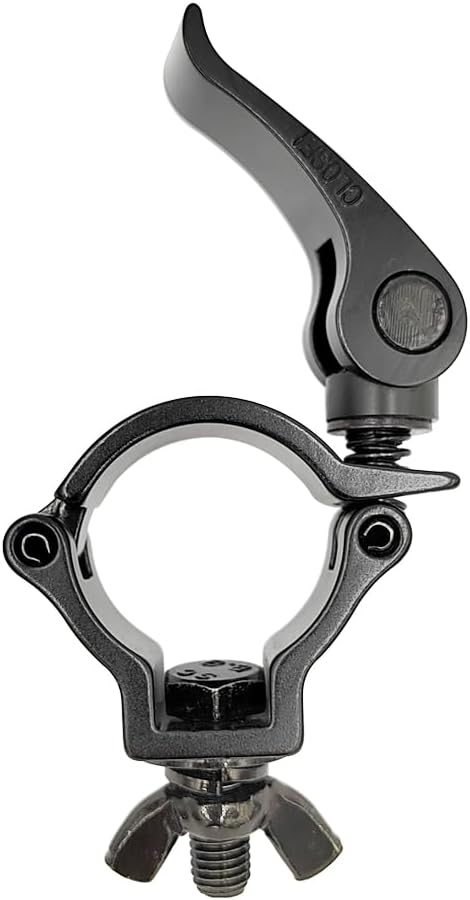1.5inch Quick Release DJ Lighting Clamp Aluminum Alloy Heavy Duty 220lbs Truss Clamps Fit Pipe OD 1.5-1.57inch / 38-40mm Black