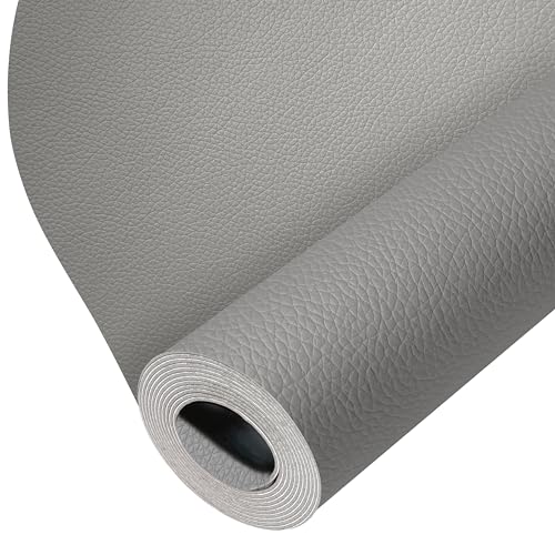 Image of ONine Leather Repair Patch,Leather Repair Tape, 12 x 48 inches Leather Repair Patch for Furniture,Vinyl Repair Kit,Leather Couch Patch,for Sofas, Furniture, Car Seats, Office Chairs(Grey-Litchi Grain)