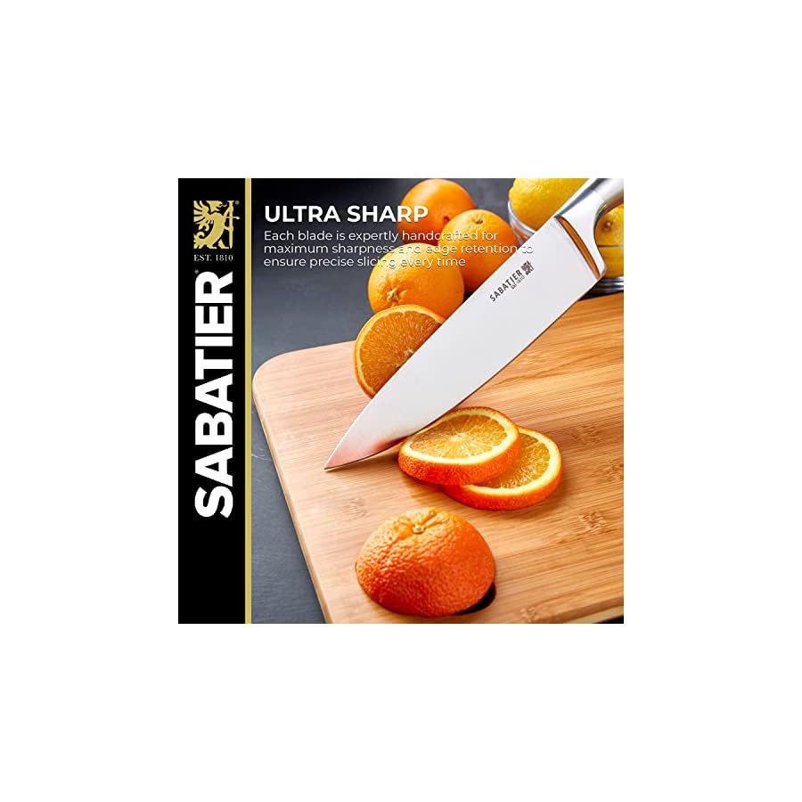 Sabatier-15-Piece-Forged-Stainless-Steel-Knife-Block-Set-High-Carbon-Stainless-Steel-Kitchen-Knives-Razor-Sharp-Knife-set-with-Acacia-Wood-Block-Stainless-Steel-Handles Sabatier 15-Piece Forged Stainless Steel Knife Block Set, High-Carbon Stainless Steel Kitchen Knives, Razor-Sharp Knife set with Acacia Wood Block, Stainless Steel Handles
