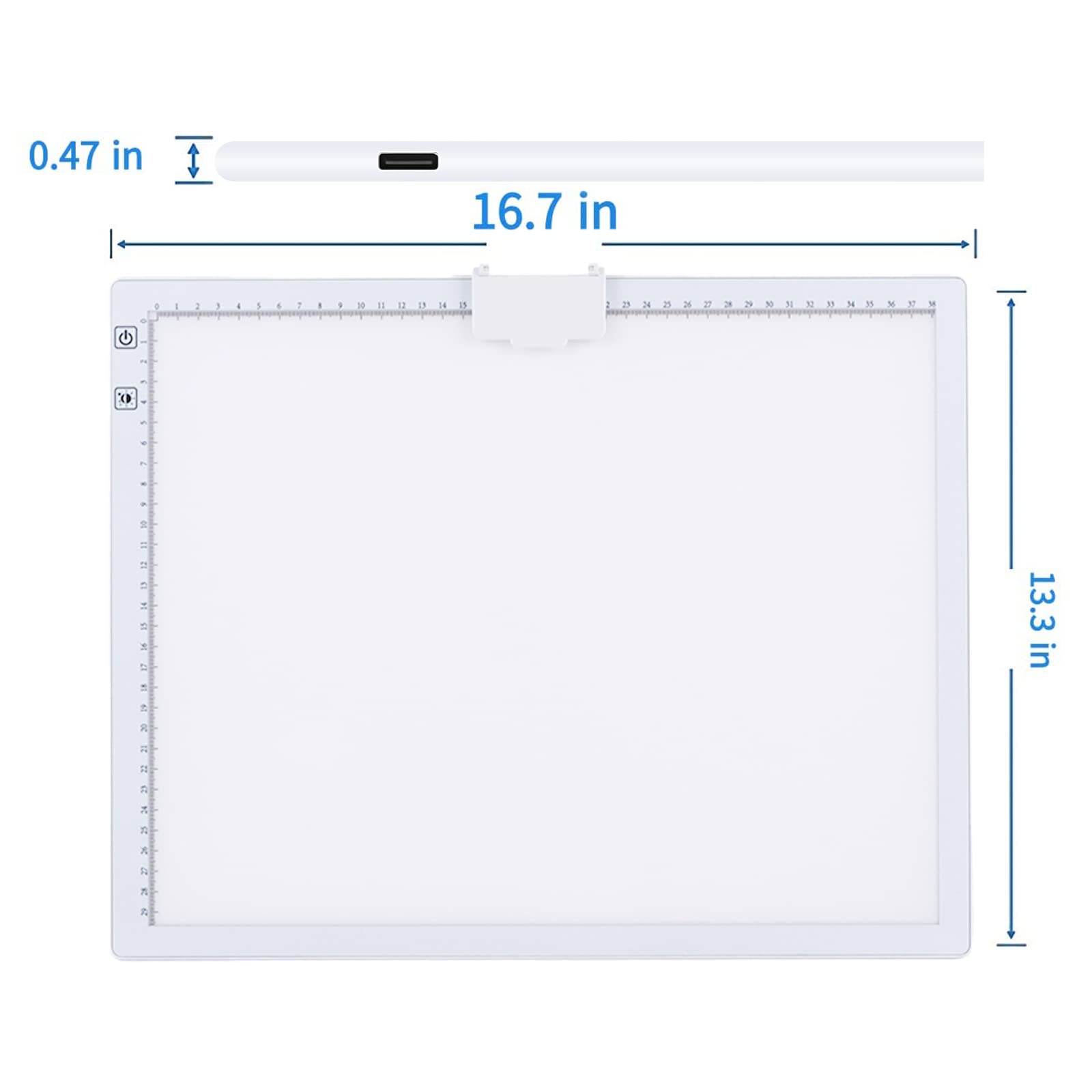 LED Tavoletta Luminosa A3 3000-6500K Dimmerabile, 2500 mAh Ricaricabile Tavola Luminosa Disegno Lavagna Luminosa per Pittura Diamante, Disegno, Pittura, Schizzi, con Borsa per Il Trasporto