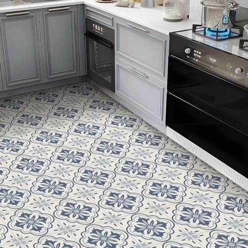 Image of Moroccan Tile Stickers | Waterproof Self Adhesive Peel & Stick Tile Decals for Kitchen Backsplash, Bathroom Wall, Floor, Furniture & Glass (6x6 Inch, Design 57)