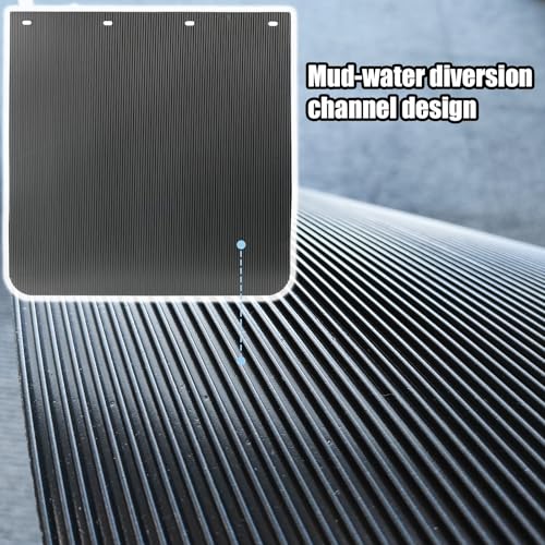 Image of XUKEY 24 inchx24 inch Black Polymer Mud Flaps with Slogans and 24 inchx3 inch Mud Flap Reflector Reflective Tape Fit for Semi Trucks Trailers, 2 Pack