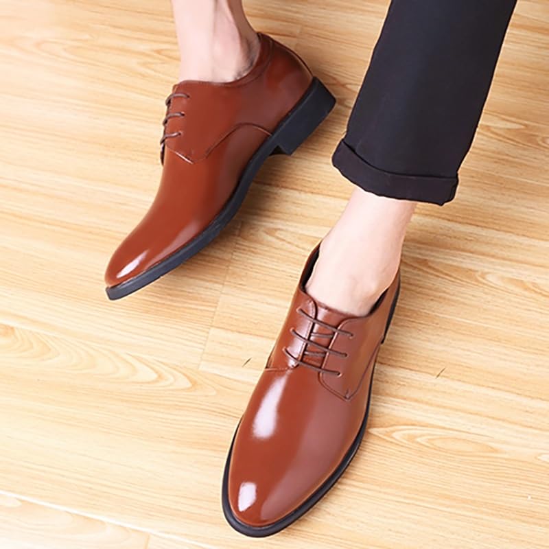 Oxford Dress Shoes for Men's Luxury Leather Comfort Orthopedic Vintage Lace Up Party Wedding Anti-Slip Rubber Sole Slip Resistant Block Heel Classic Brogue3