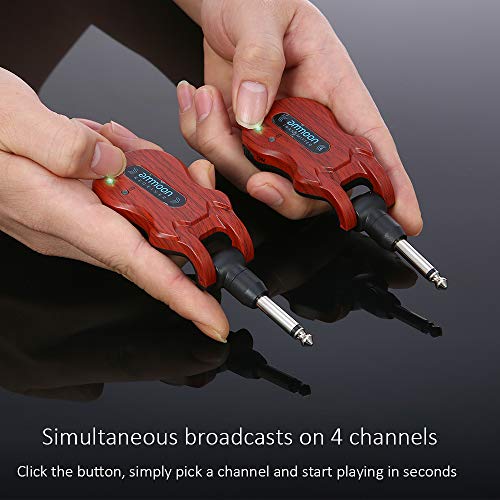 KKmoon Ammoon Sistema de Guitarra Sem Fio de Áudio Digital Transmissor Receptor Recarregável Bateria