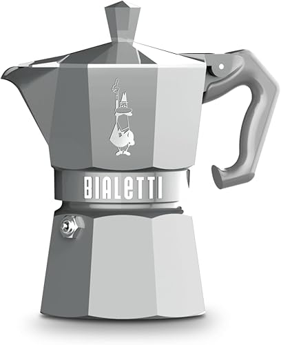 Bialetti Mocha Exclusive Silver - 3 tazas de fuego abierto (máquina de café, máquina de café espresso, Makinetta)
