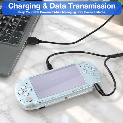 Image of Funturbo PSP Charger, PSP Portable Charger Set for PlayStation Portable PSP 3000 2000 1000 AC Adapter and Mini USB Cable Charger Cord