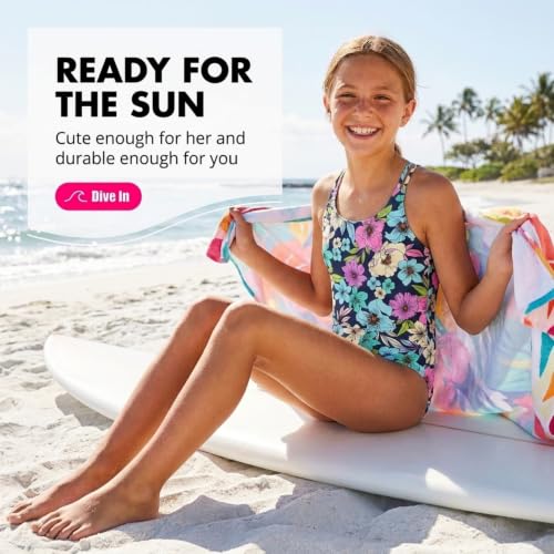 Image of Kanu Surf Girls' Reese UPF 50 Beach Sport Criss-Cross One Piece Swimsuit