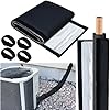 3 Layers HVAC Copper Pipe Insulation Cover Protector Outdoor 600D Oxford AC Copper Line Insulation Sleeve Wrap for Outside 72×10.2Inch with 4 Adjustable Straps for Central Air Conditioning Mini Splits