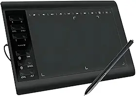 Mesa Digitalizadora 11,6 Polegadas com Caneta Sensível à Pressão 8192 Níveis – Tablet para Desenho Digital, Ilustração e Design, Área Ativa Ampla, Portátil