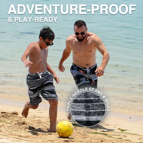 Image of Kanu Surf Boys' Toddler Vector Plaid Swim Trunks