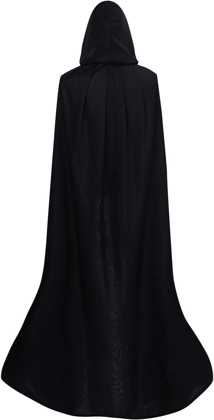 Halloween Cloak Cape with Hood Men & Women Adult Hooded Halloween Cape Witch Vampire Wizard Costume for Party Cosplay