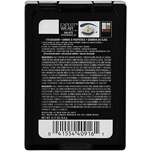 Maybelline New York Expert Wear Eyeshadow Quads, Chai Latte, 0.17 Oz. #TOP1