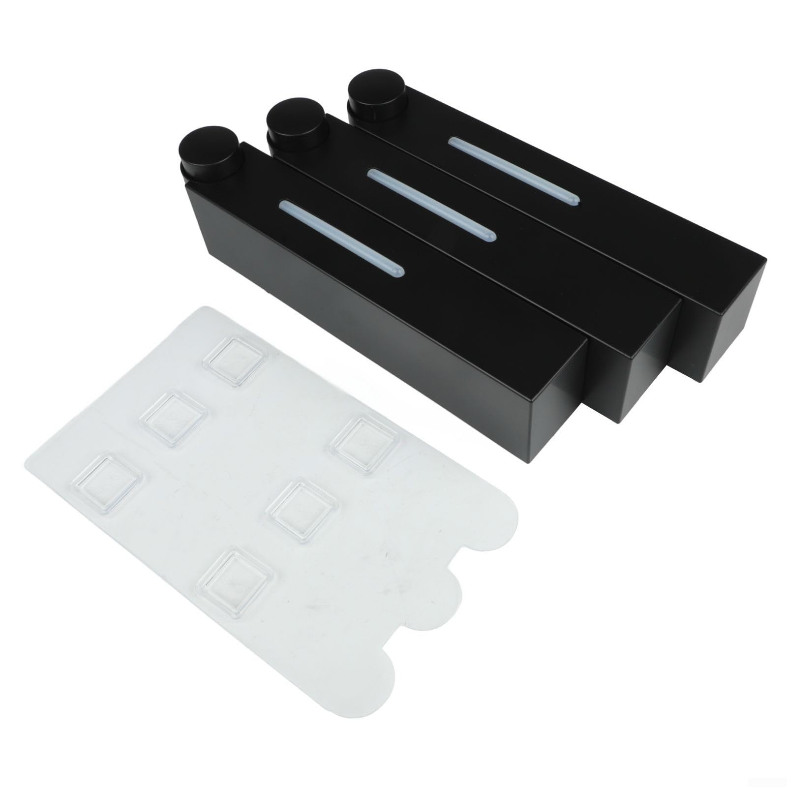 Dispenser di sapone da parete, bottiglia a 3 scomparti per gel doccia, shampoo, balsamo, 400 ml, organizer da bagno in ABS a prova di perdite, trasparente, bianco (nero tre)