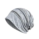 qudang Chemo Hut Damen Nachtmütze Beanie Mütze Kopftuch Super Weich Slouchy Turban Kopfbedeckungen Kopf Wraps Stirnband Nachtschlafkappe Hut