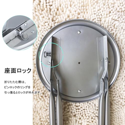 CORDOLカウンターチェア 折りたたみ バーチェア 軽量 ハイスツール コンパクト 業務用 家庭用 安心してご購入ください (座面高 70cm 2本,ホワイト) [4]