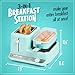 Nostalgia Classic Retro 3-in-1 Breakfast Station - Includes Egg and Veggie Steamer, Non-Stick Griddle, and Wide 2-Slot Toaster - Versatile Breakfast Maker Cooking Station with Toasting Control