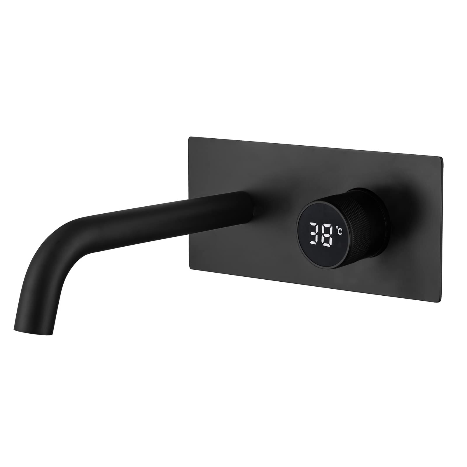 Robinet de lavabo encastré noir pour une salle de bain moderne et sans éclaboussures