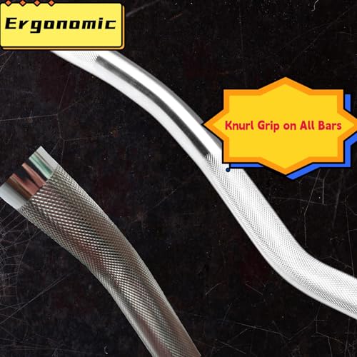 EXBTOKA Barbell Curl Bar for Squat, Weight Lifting, Bicep Curl, 47" Olympic EZ Curl Bar for 2-inch Weight Plate Weight Bar for Home Gyms(2 Spring Collars Included) - Thumbnail 6