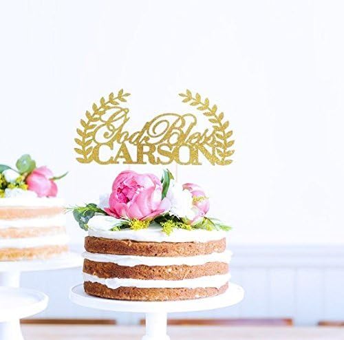 Baptism Cake Topper, First Communion Cake Topper, Custom Name Cake Topper, God Bless Topper, Christening Cake Topper, Religious Cake Topper
