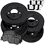 PowerSport Front Rear Brakes and Rotors Kit |Front Rear Brake Pads| Brake Rotors and Pads| Ceramic Brake Pads and Rotors |fits 2011-2020 Dodge Durango, Jeep Grand Cherokee (350mm Front Rotors)