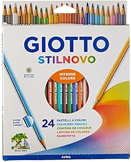 GIOTTO Stilnovo Acquarell Watercolour Colouring Pencils, 12 Assorted Colours, Ideal for Children, Parties and Schools