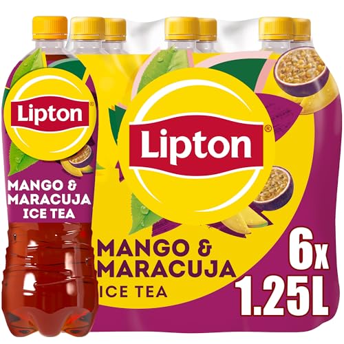 LIPTON ICE TEA Mango & Maracuja, Eistee mit Mango & Maracuja Geschmack, EINWEG (6 x 1.25 l)
